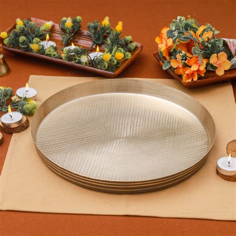 Handmade Manohar Kansa Maharaja Thali Medium 14inch – Kansyam Metalex