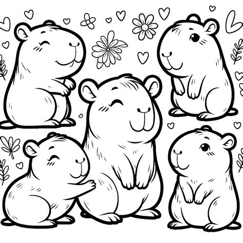 Capybara coloring page – Artofit