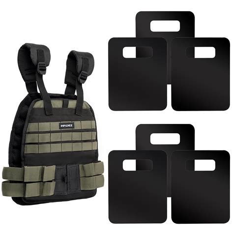 INFIDEZ Tactical Adjustable Weighted Vest 12-31lbs with Weight Plates ...