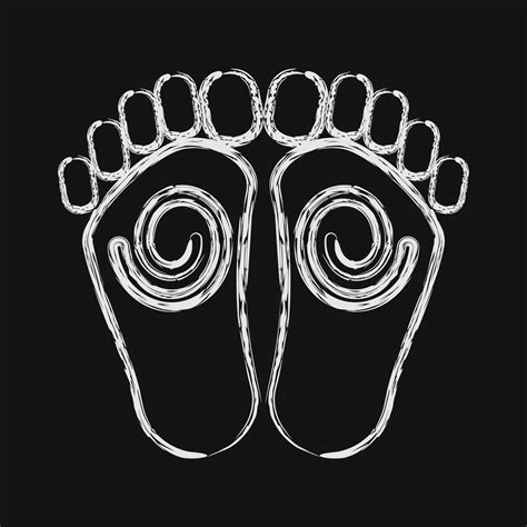 Icon buddha feet. Buddhism and vesak elements. Icon in chalk style ...