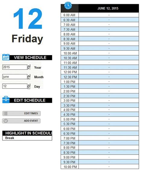 Work Schedule Example | Sample Formats