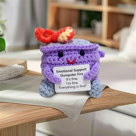 Emotional Support Dumpster Fire, Crochet Dumpster Fire Doll with ...