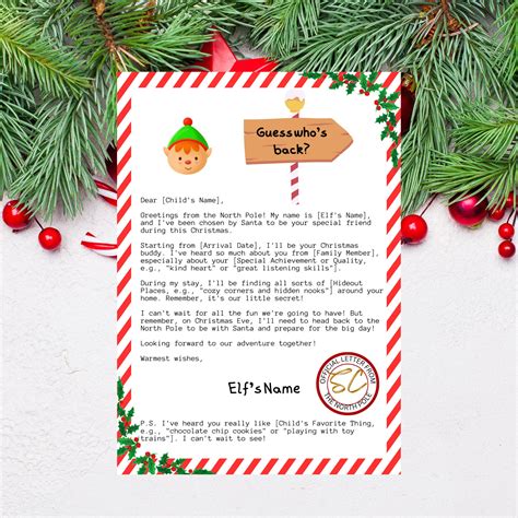 EDITABLE Elf Letter, Elf Welcome Letter, Elf Arrival Letter, Christmas ...