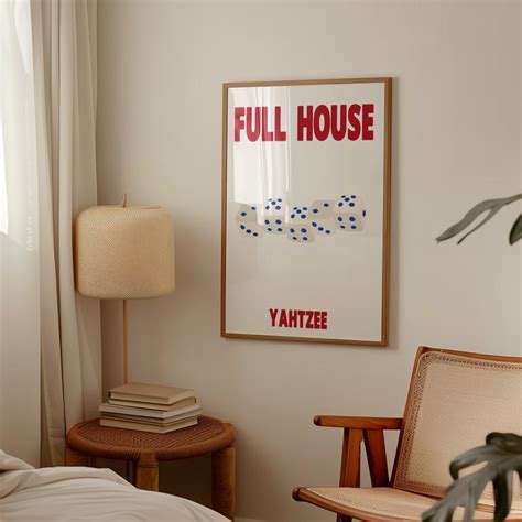 Full House Yahtzee Dice Retro Game GicléE Art Print A2 | Retro gaming ...