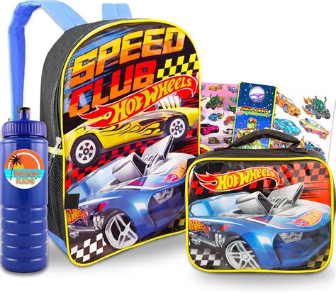 Hot Wheels Backpack with Lunchbox Set for Boys Kids ~ 2 Pc Bundle with ...