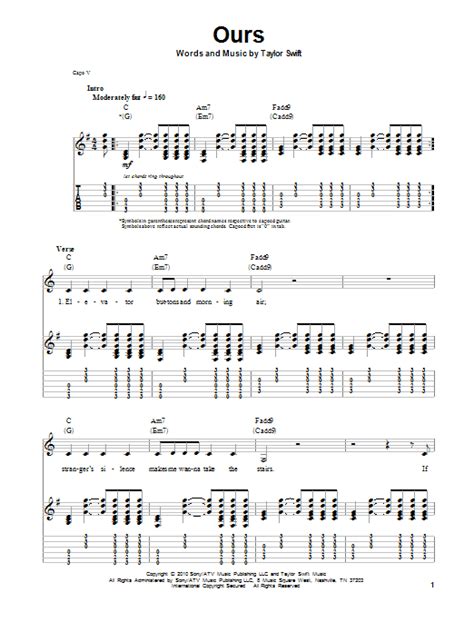 Ours by Taylor Swift - Guitar Tab Play-Along - Guitar Instructor