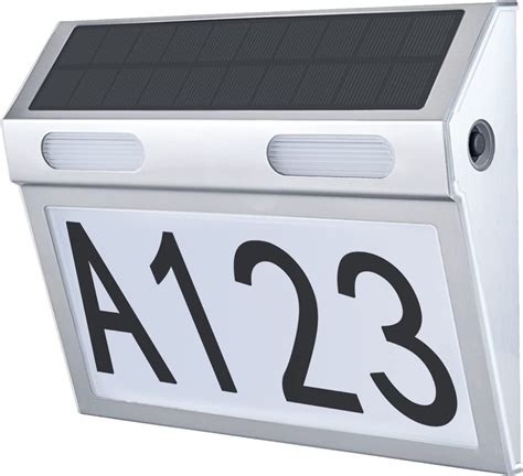 Solar Powered Address Sign with Garnet Stainless Steel - Walmart.com
