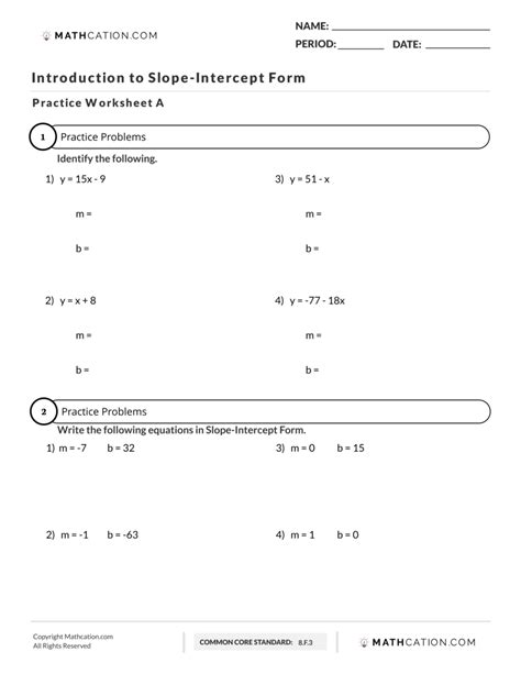 Slope-Intercept Form Examples 的图像结果