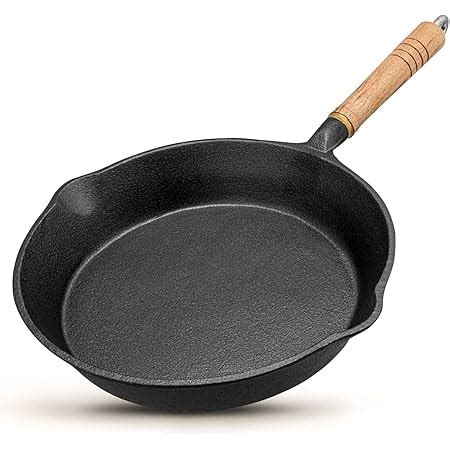 Buy Healthy Choices 9" Cast Iron Skillet, Detachable Wooden Handle ...