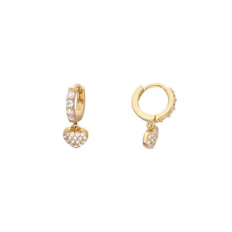 Elegant Pave Heart Drop Earrings – Kai Jewel