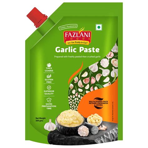 FAZLANI FOODS Garlic Paste Fresh Desi Ready To Use Thick Coarse For ...