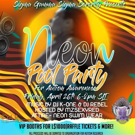 Sigma Gamma Sigma NEON Pool Party For Autism Awareness, Las Vegas Strip ...