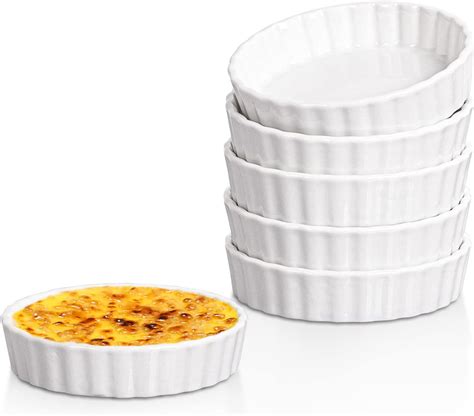 Amazon.com: Set of 8 PCS 6 oz Round Porcelain Oven Safe Ramekin Dessert ...