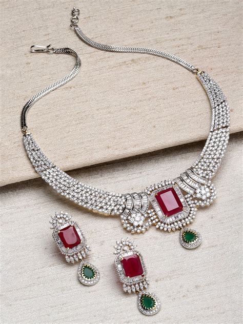 Alak American Diamond Necklace Set – Sonoor