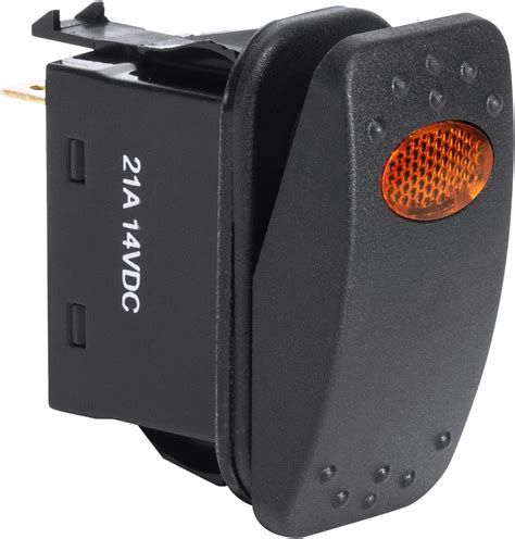 Buy 12V DC SPST Rocker Toggle Switch Kit [20 Amp] [Rectangle] [Amber ...
