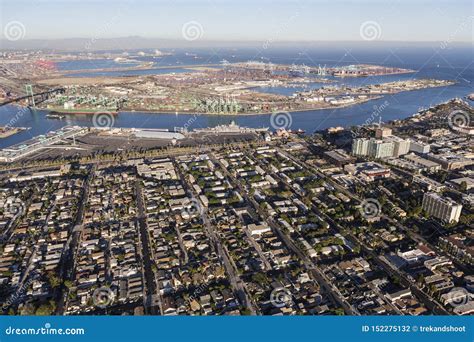 San Pedro California Aerial View Stock Photo - Image of city, pacific ...