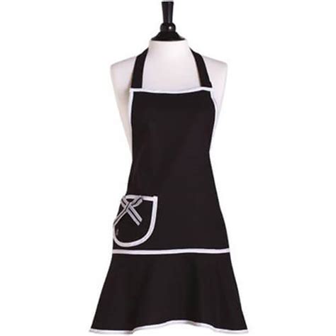 Simple Plain Black Cotton Bib Apron | Adjustable Bib Apron