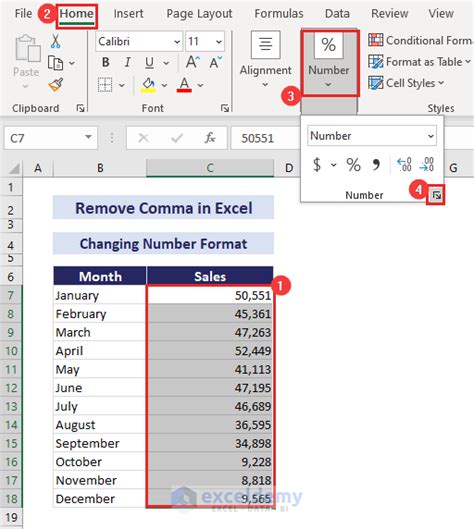 How to Remove Comma From Number in Excel 的图像结果