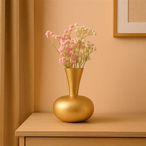 VON CASA Golden Surahi Flower Vase – Big (21 CM) - Market99 – MARKET99