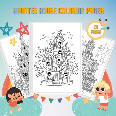 20 Haunted House Coloring Pages - Free PDF Printables