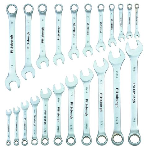 Fully Polished SAE and Metric Combination Wrench Set, 22-Piece | Wrench ...