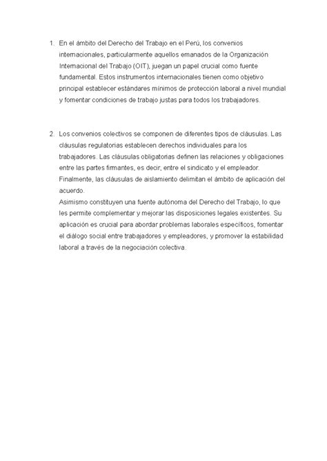 Convenios Internacionales en el Derecho del Trabajo en Perú: Análisis ...
