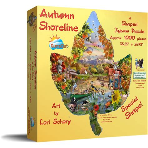 SunsOut Autumn Shoreline Leaf Jigsaw Puzzle Art by Lori Schory 1000 ...
