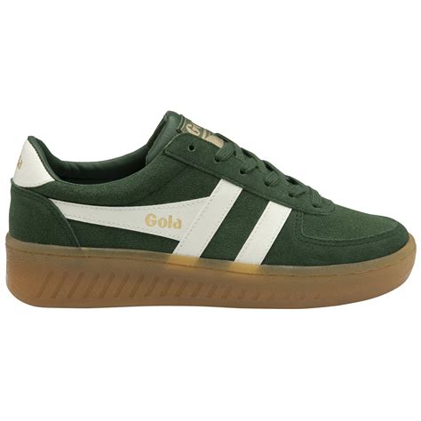 Buy Gola women's Grandslam Suede sneakers in green/white online at gola