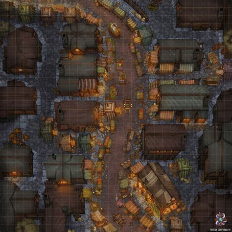City Market Battle Map for Dungeons & Dragons and Pathfinder
