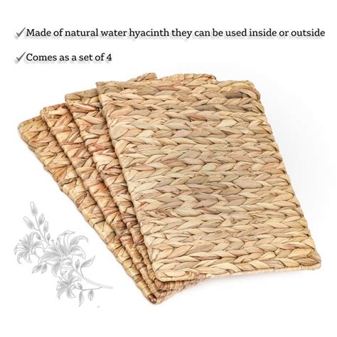 Trademark Innovations 4-Pack Tan Wicker Rectangle Placemats at Lowes.com