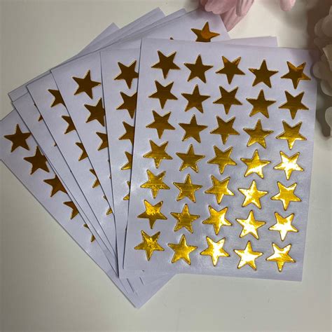 5 Sheets of Gold Star Stickers Stickers for Reward Charts - Etsy