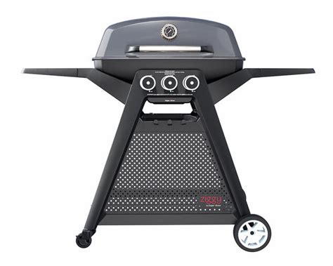 Ziggy Elite Triple Grill NG BBQ On Cart (Gunmetal Grey)