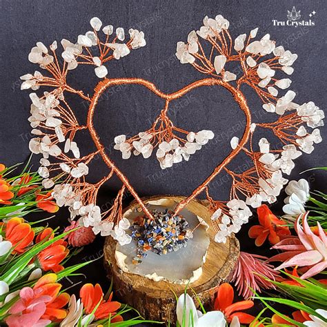 Rose Quartz Heart Tree For loving Vibes – Trucrystals.in