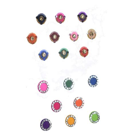 Yumi® Multi Colour Round Bindi Tikka for Women Matching Makeup Bindis ...