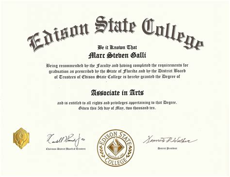 Marc Galli, Associate's Degree