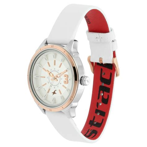 Fastrack All Nighters Quartz Analog White Dial Leather Strap Watch for ...