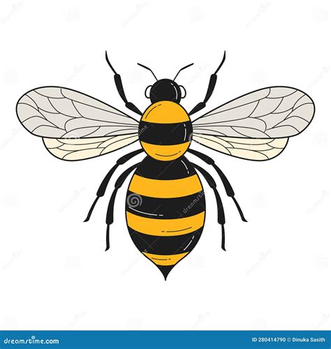 Bee Honey Bumble Bee White Background Stock Illustration - Illustration ...