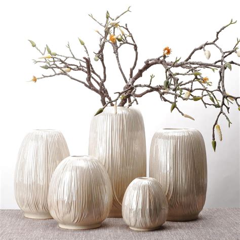 French Popular Pearl Color Decorative Indoor Ceramic Large Floor Flower ...