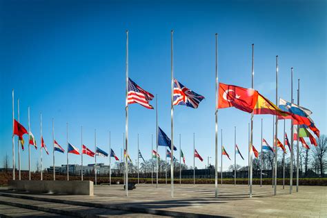 All the flags at the NATO headquarters are at half staff in solidarity with Turkiye : r/vexillology