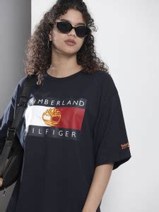 TOMMY HILFIGER Graphic Print Women Round Neck Dark Blue T-Shirt - Buy ...