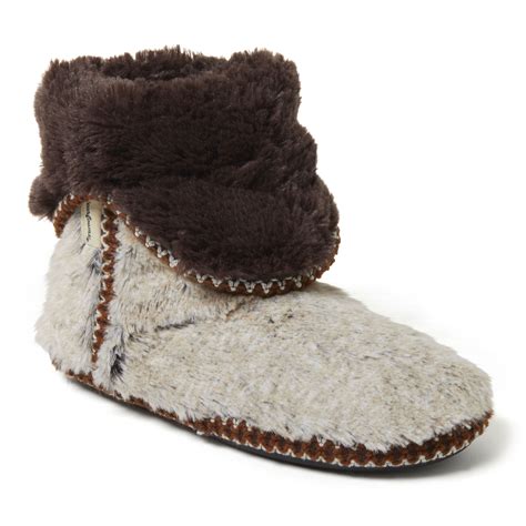 Dearfoams Women's Beth Faux Fur Fold Down Fuzzy Bootie House Slipper ...
