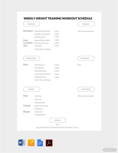 Strength Training Weekly Routine 的图像结果