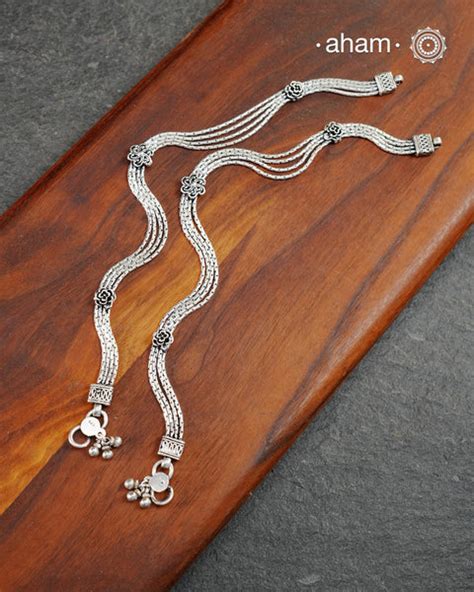 Anklets & Toe Rings – aham jewellery | handcrafted silver jewellery