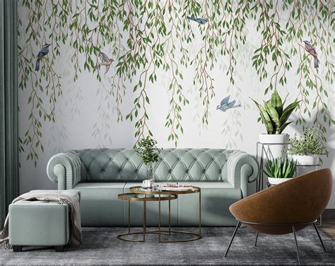 Tree And Leaves Wallpaper, Hanging Garden Wallpaper – Home Decoram