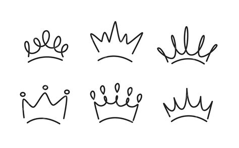 Premium Vector | Simple drawing crowns vector cute princess crown