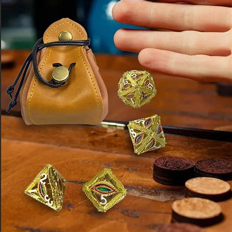 Buy Hollow Metal DND Dice Carved Devil's Eye 7 Piece Set for DND Gaming ...