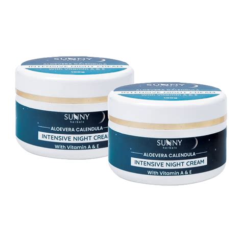 SUNNY HERBALS ALOEVERA CALENDULA INTENSIVE NIGHT CREAM-100 GM (Pack of ...