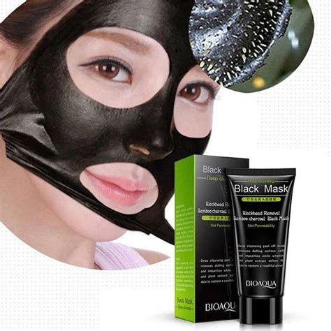 BIOAQUA Activated Blackhead Removal Bamboo Charcoal Black Facial Mask ...