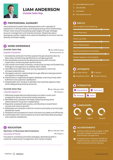 10+ Outside Sales Representative Resume Samples & Templates for 2025