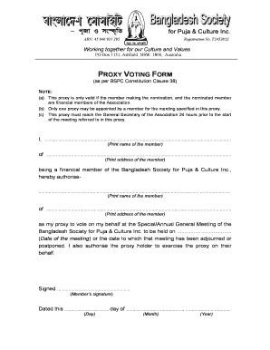 Fillable Online bspc org PROXY VOTING FORM - bspcorgau - bspc org Fax ...